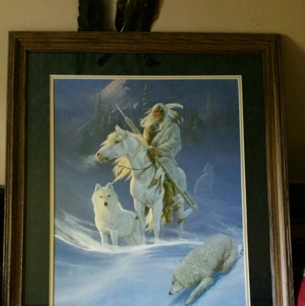 Rare Hermon Adams INDIAN HORSE WINTER Stunning